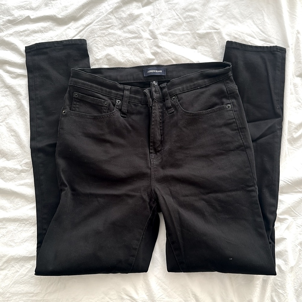 J crew black toothpick 9’’ skinny jeans size 28